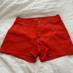 Old Navy Red Orange Jean Shorts Vibrant Casual Style size 10 3in Inseam
